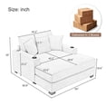 thumbnail image 4 of Euroco 55" Oversized Chaise Lounger Modern Style Sofa Couch ,with Pillows, Charge Station & Cup Holders, Chenille Fabric, Cream, 4 of 9