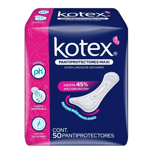 Pantiprotectores Kotex Maxi extralargos 50 piezas