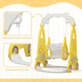 thumbnail image 5 of TOBBI 4 in 1 Toddler Climber and Swing Set, Play Climber Freestanding Slides Playset for Kids, Indoor Outdoor Playground Toy with Basketball Hoop & Ball Yellow, 5 of 7