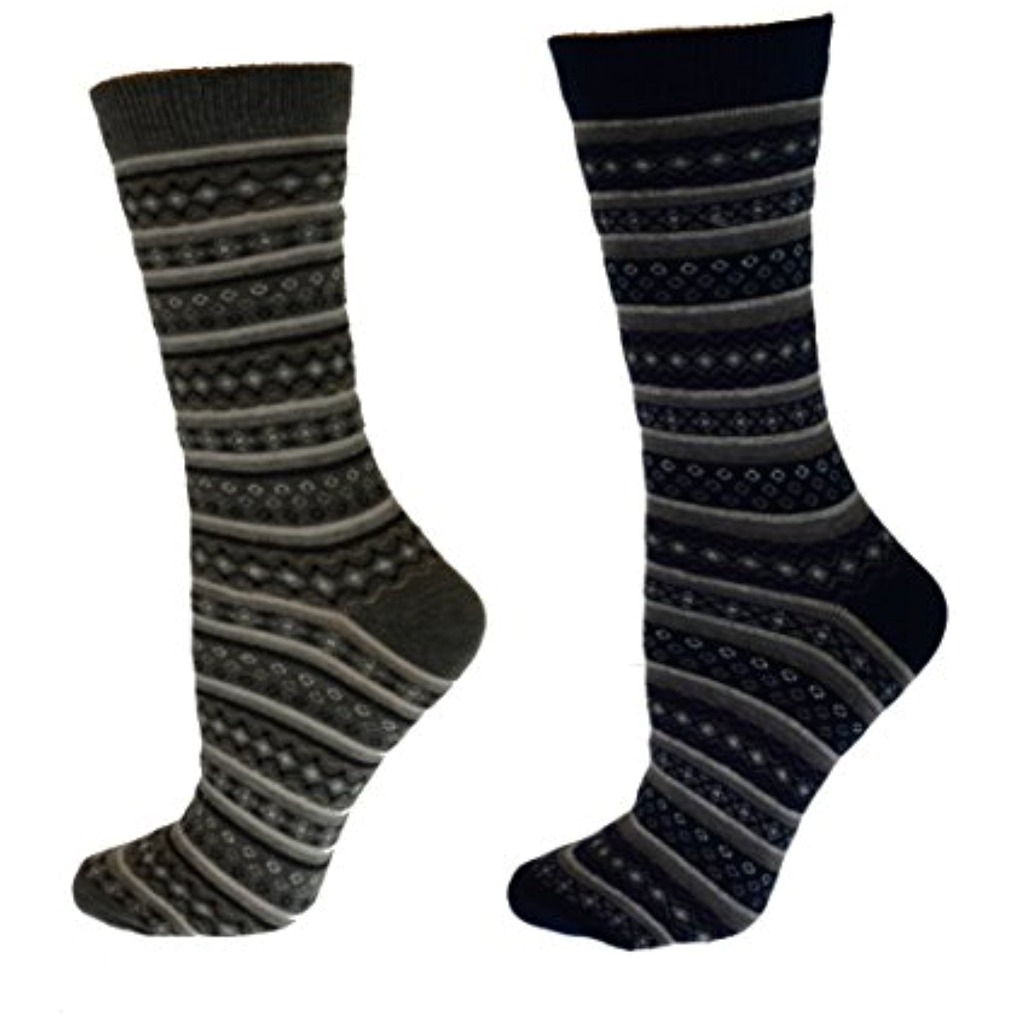 Sierra Socks - Sierra Socks Women's Flower Pattern Gray & Navy Striped ...
