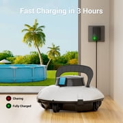 (2026 Upgrade) WYBOT Cordless Robotic Pool Cleaner, Automatic Pool Vacuum with Dual Filters for Flat Above-Ground Pools up to 645 sq.ft, 80-Min Runtime, Auto-Parking (White & Blue)