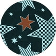 thumbnail image 1 of Ahgly Company Machine Washable Indoor Round Transitional Deep-Sea Green Area Rugs, 4' Round, 1 of 7