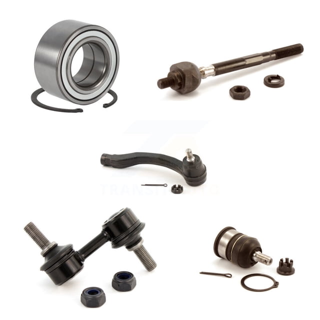 Transit Auto Front Left (Driver Side) Wheel Bearing Suspension Lower Ball Joint Outer Inner Tie Rod End and Sway Bar Stabilizer Link Kit (5Pc) for Car 1997-2001 Honda CR-V K7T-102788