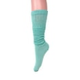 thumbnail image 3 of Long Cotton Lightweight Slouch Socks for Women Shoe Size 5 to 10 6 Pairs (Aqua Green), 3 of 12