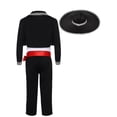 thumbnail image 2 of inhzoy Mariachi Day of the Dead Kids Traditional Mexican Dress Up Set Fiesta Outfits Black 150/XXL, 2 of 7