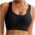 thumbnail image 3 of AHTJRT Sports Bras for Women Molded Cup Removable Pads Stretchy High Impact Workout Bras Racerback Yoga Gym Bralettes Black M, 3 of 6