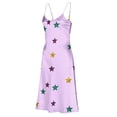 thumbnail image 6 of PNTUTB Carnival Women's Fashion Printed Casual Loose V Neck Sleeveless Strapless Comfort Split Hem Long Dress, 6 of 6
