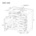 thumbnail image 7 of 36" Bathroom Vanity with Ceramic Sink, Modern Bathroom Storage Cabinet with 4 Drawers and 1 Soft Closing Door, Freestanding Bathroom Vanities, Solid Wood Frame, Black, 7 of 7