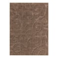 thumbnail image 3 of Unique Loom Floral Shag Collection Area Rug - Carved (9' x 12' Rectangle Brown), 3 of 7