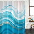 thumbnail image 2 of Blue Waves Abstract Shower Curtain, Waterproof Shower Curtains for Bathroom, Modern Water Ripple Striped Washable Fabric Bathtub Curtain Set Bath Decor with 12 Hooks Stall 36"x72", 2 of 8
