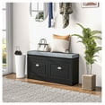 thumbnail image 2 of KWUXIN Modern Shoe Storage Bench, Black Entryway Bench with Cushion & 2 Drawers, Holds 8 Pairs, 2 of 9