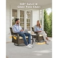 thumbnail image 4 of Toject Outdoor Patio Furniture Set, All-Weather Brown Wicker Outside Furniture with 42 Inch Fire Pit Table, 5 Pieces Conversation Set with Swivel Chairs for Backyard Deck Garden, Beige, 4 of 8