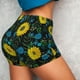 thumbnail image 4 of Fotbe Sunflowers And Blue Flower Shorts Sin Costuras – Shorts Deportivos de Cintura Alta para Mujer, Elásticos para Gimnasio, Yoga, Running o Ciclismo-Large, 4 of 8