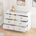thumbnail image 2 of Geetinfly Changing Table Dresser for Bedroom with 6 Drawers,Baby Dresser with Changing Table Top,Nursery Dresser Storage Organizer,White, 2 of 6