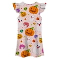 thumbnail image 4 of WhouRiu Girls Halloween Graphic Dresses Sleeveless Flutter Sleeve Crew Neck Dress Kids Comfortable Cute Party Nightgown,6-7 Years, 4 of 5