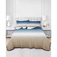 thumbnail image 2 of Quilts Twin-XL Size Bedding Set, Navy Blue Beige Ombre Cream Lightweight Quilted Comforter, Modern Abstract Art Aesthetics Soft Bedspread Coverlet with Pillow Covers for All Season, 68" x 98", 2 of 7