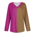 thumbnail image 4 of Kagetolytai Long Sleeve Shirts for Women Womens V Neck Long Sleeve Shirts Dressy Casual Tops Trendy Loose Tunic Tops Blouse Long Sleeve Shirt Hot Pink 3X, 4 of 6