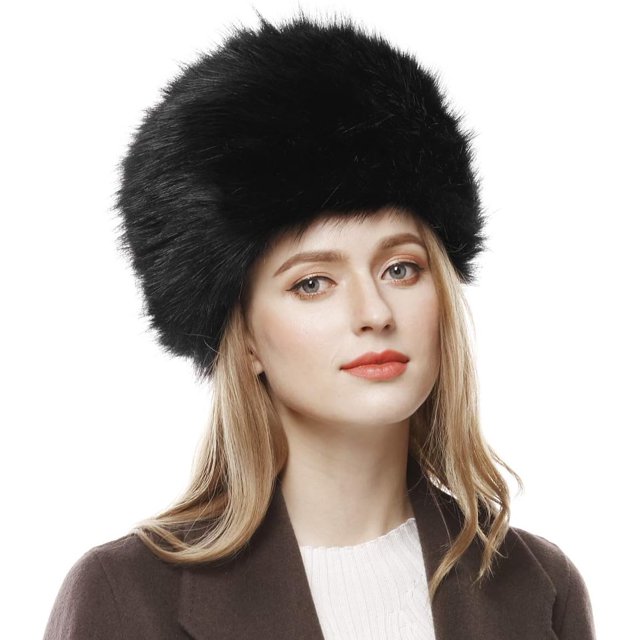 Winter Women Faux Fur Russian Cossack Style Hat Winter Wrap Hat