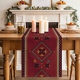 thumbnail image 2 of Table Runner 70 Inches Long for Kitchen Dining, Red Dresser Scarf Farmhouse, Dining Table Decorations for Wedding/Parties, Boho Vintage Ethnic Tribe Abstract Art Retro 13 x 70 In, 2 of 8