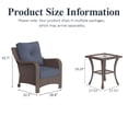 thumbnail image 5 of LayinSun 3 Piece Wicker Outdoor Furniture Set with 6-inch Comfy Cushions, High Back Patio Furniture Set with Rattan Armchairs and Side Table, 5 of 8