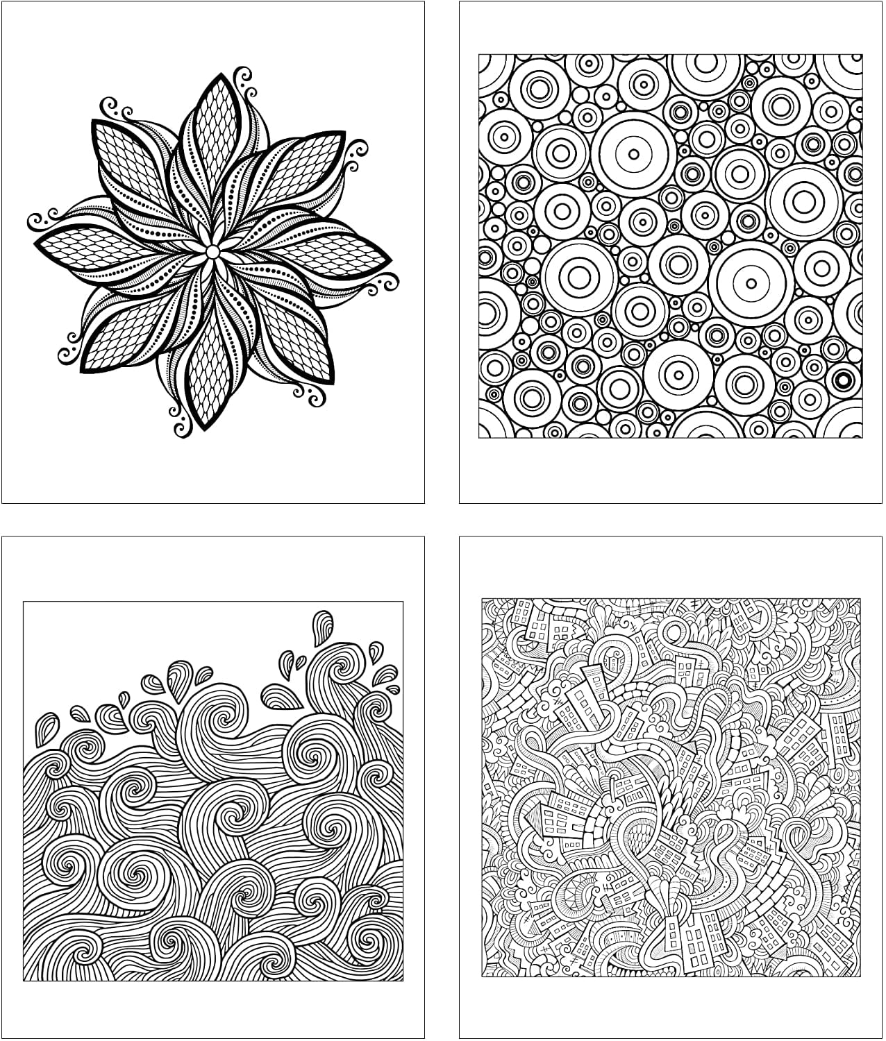 ZoCo 3-Piece Adult Coloring Books Gift Set, Includes Colored Pencils