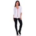 thumbnail image 4 of Simply Ravishing Women's Basic 3/4 Sleeve Hip Length Open Drape Cardigan, 5X, Ivory, 4 of 4