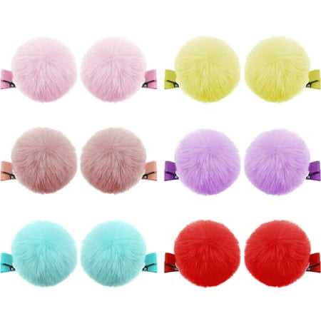 24 Pieces 2 Inch Fur Ball Pom Pom Hair Clips Cute Pompom Hair Barrettes  Colorful Fluffy Ball Pompom Hair Clips for Girl Women Hair Accessories (6  Colors) | Walmart Canada