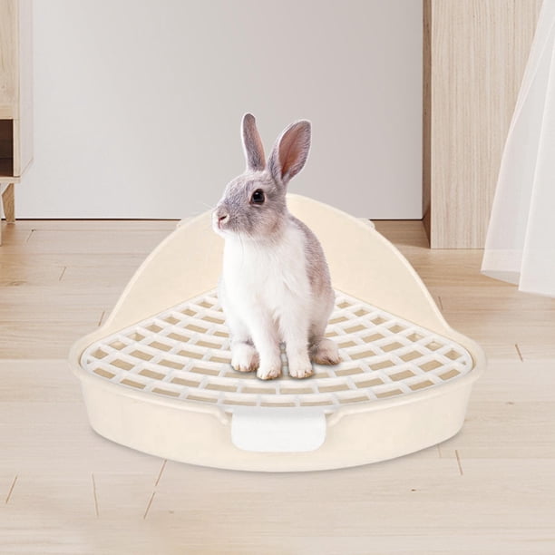 Caja de arena para conejos perfecl con maceta de rejilla beige