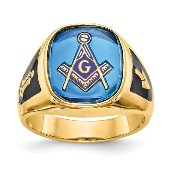 14K Yellow Gold Ring Band Men's Masonic