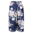 thumbnail image 4 of Pantalon Grand pour Femmes Taille Haute à Motif Floral Imprimé, Culottes avec Ceinture, Tenue de Plage d'Été, 4 of 6