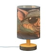 thumbnail image 2 of Pig Officer Sunglasses Table Lamp USB Bedside Desk Nightstand Lamp Printed Gifts Small Lamp Wood Base for Bedroom Living Room Kids Room College Dorm, 2 of 7