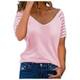 thumbnail image 1 of Camiseta informal holgada y versátil con cuello en V y estampado fresco para mujer OAVQHLG3B Store  lin121212, 1 of 5