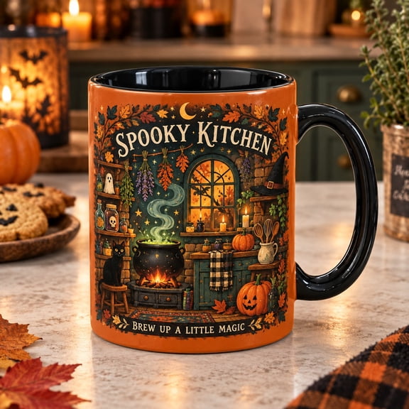 Accent Mug Spooky Kitchen Cauldron Halloween Coffee Cup for Home Cooks
