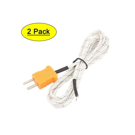 

Unique Bargains 2 Pcs 2 Meter K Type Thermocouple Probe Temperature Sensor for Multimeter