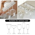 thumbnail image 3 of Wine Glass Holder,Space-Saving Under-Cabinet Glass Rack,No-Drill Hanging Stemware Organizer,Plastic Cup Storage Hanger for Bar and Home Kitchen Organizer,2 Pcs,White, 3 of 7
