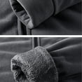 thumbnail image 5 of Men's Fuzzy Hoodies Jackets Thick Fleece Lined Soft Comfy Zip up Hooded Sweatshirt with Zip Pocket Winter Warm Outwear Coats Casual Sportswear Dark Gray 4XL, 5 of 9