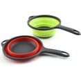 thumbnail image 3 of Foldable Space-Saving Silicone Colander Strainer Colander Dish Drainer Draining Basket with Handle Kitchen Tools(red), 3 of 9