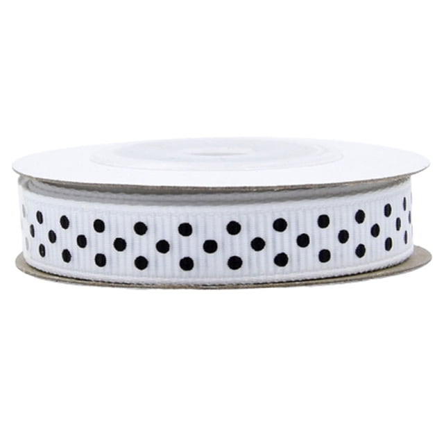EeaseMX 5 rollos de cinta acanalada redonda con patrón de puntos de 5 yardas para embalar regalos, decoración para el hogar, tiendas, fiestas y accesorios de bricolaje (blanco)