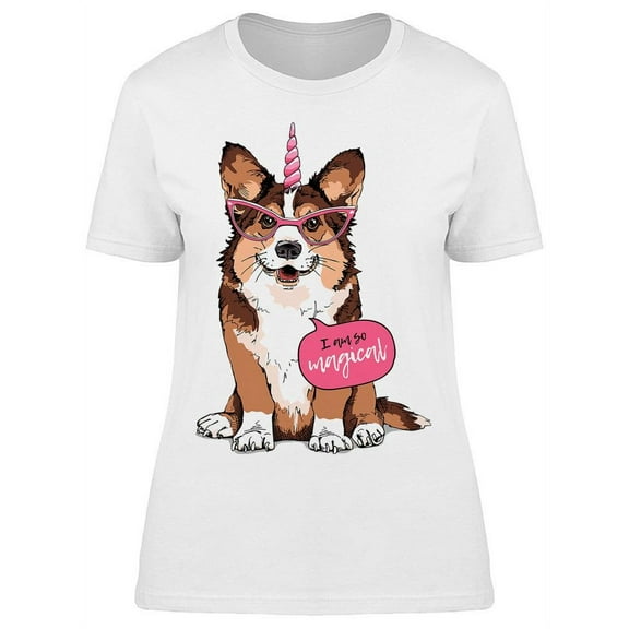 Unicorn Corgi T-Shirt Women -Image by Shutterstock, Female Medium