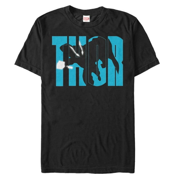 Men's Marvel Thor in Flight  Graphic Tee Black Large