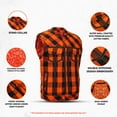 thumbnail image 3 of Daniel Smart Cotton Motorcycle Vest for Men – Plaid Biker Vest with Utility Pockets, Fashion Strips & Paisley Lining, 3 of 4