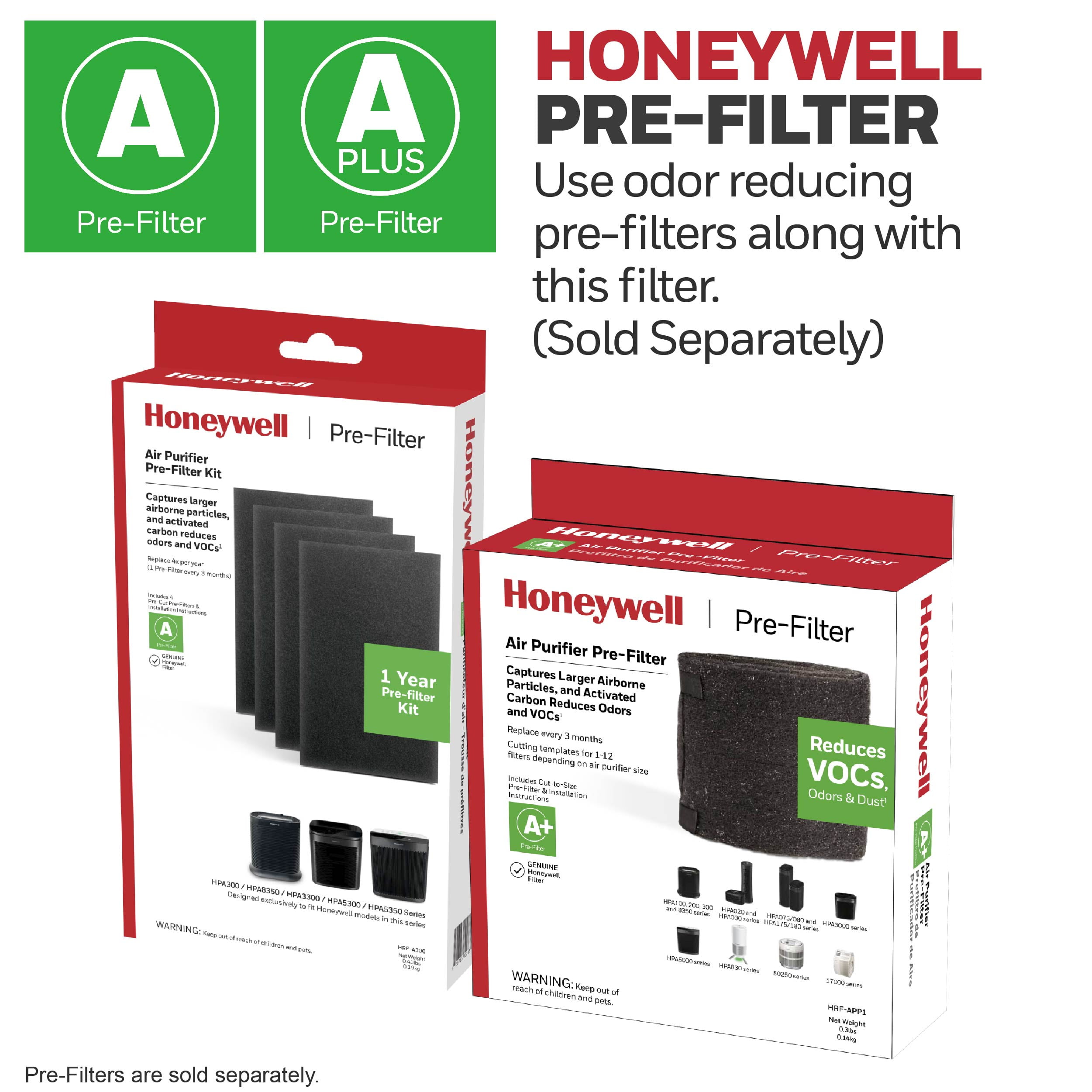 Honeywell HRFA200 PreCut Carbon PreFilter For HPA200 Series Air