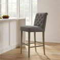 thumbnail image 2 of Bowery Hill 30"H Button-Tufted Fabric Barstool in Effie Flint/Gray, 2 of 11