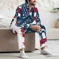 thumbnail image 7 of Fuzoiu fisherman fishing with USA flag Print Men's Long-Sleeved Pajama,Lounge Button Down Nightwear,Mens Notch Collar Pajama Set-Medium, 7 of 7
