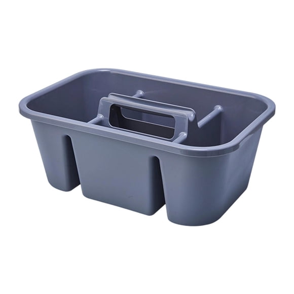 Organizador portátil de herramientas y cesta de limpieza para guardar botellas y suministros. Gris