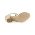 thumbnail image 5 of BLISSFUL STEP Women's Crisscross Ankle Strap Block Heel Sandals Beige 9, 5 of 7