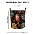 thumbnail image 3 of Colorful Owl Design_ Print Laundry Basket & Storage Bin - Foldable Large Capacity Round Hamper for Bedroom, Laundry Room, Dorm, 3 of 9