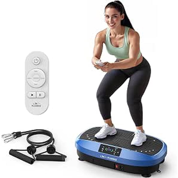 Vibration Plate Exercise Machine for Lymphatic Drainage, 99-Speed Whole Body Workout Platform with Preset Programs, LED Touchscreen, Remote Control & Resistance Band, ASGAWE 300 lb Capacity