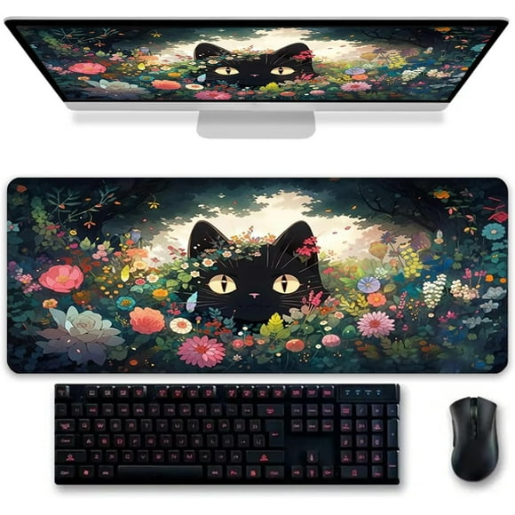 Gaming Mouse Pad XL Extended Anime Mouse Pad .x Large Cute Kawaii Big Computer Mouse Mat Desk Pad with Rubber Base and Stitched Edge for Home Office