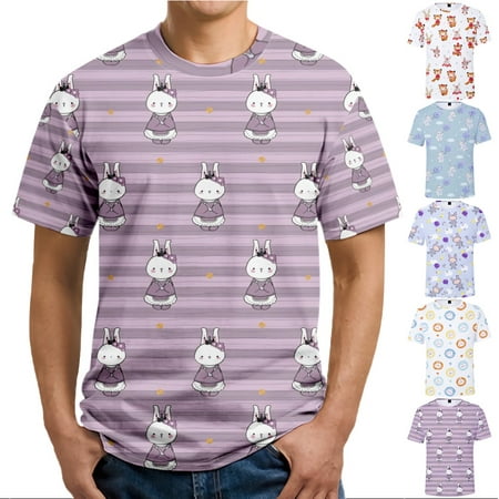 

Easter Mens Kids Graphic Short Sleeve Tees Regular-Fit Tops Shirt for Men Women